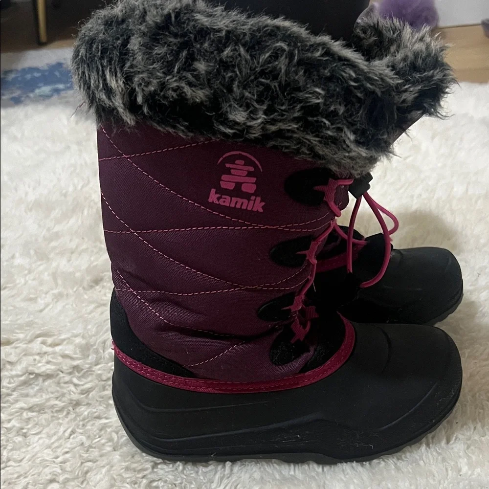 Kamik Kids Snowangel Plum and Black Snow Boots